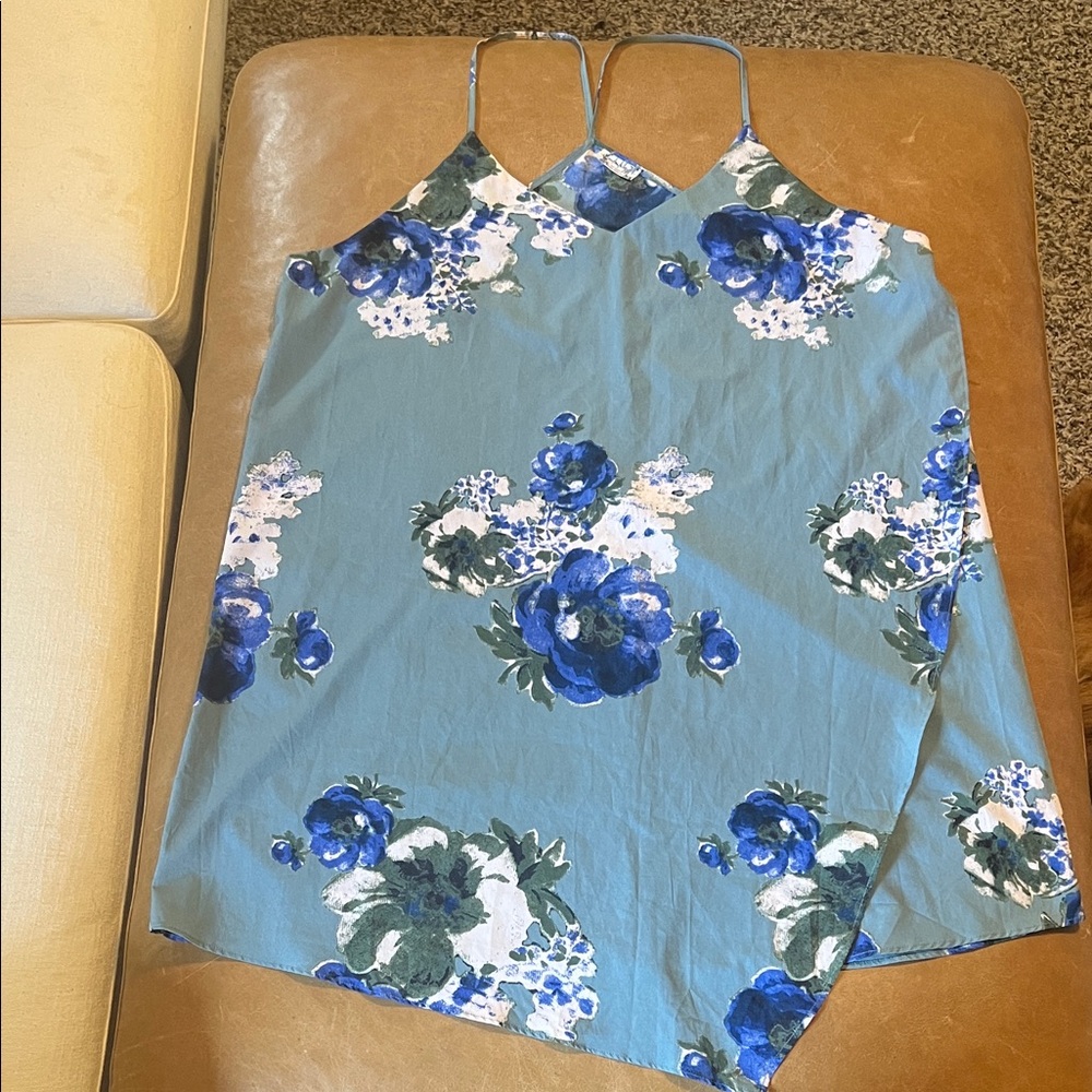 Free People Blue Floral Satin Dress